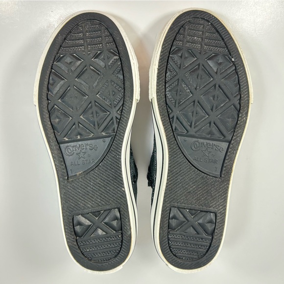 Converse All-Star Metallic/Glitter Silver Sneakers Shoes; Youth/ Junior Size 1 - Picture 16 of 16